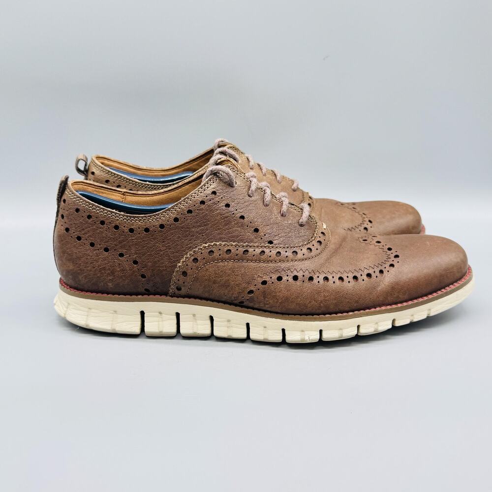 Cole Haan Brown Wingtip Oxford with Cream Sole